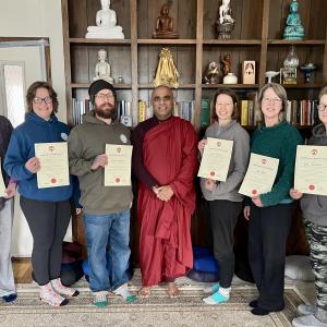 Meditation Teacher Training graduation for two of our priests and our abbot, with Bhante Sathi