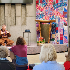 Ven. Shim'min giving a Dharma Speech